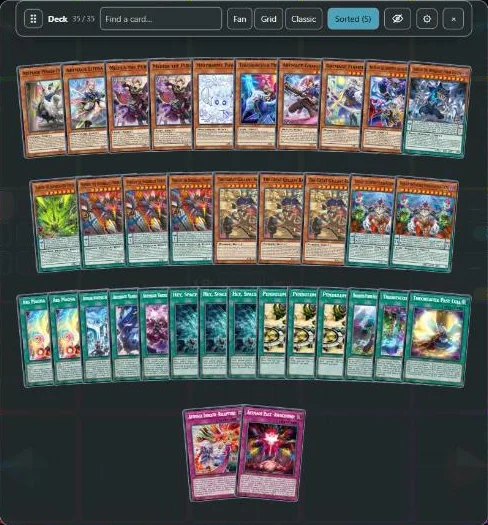 The Deck opened as a sorted fan of cards